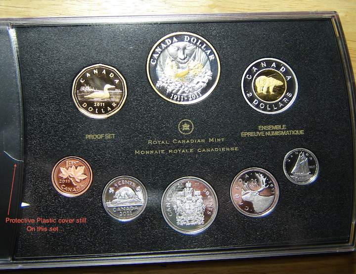 2011-Canadian-Proof-Set-/-Silver-Gold-Plated-Curious-About--