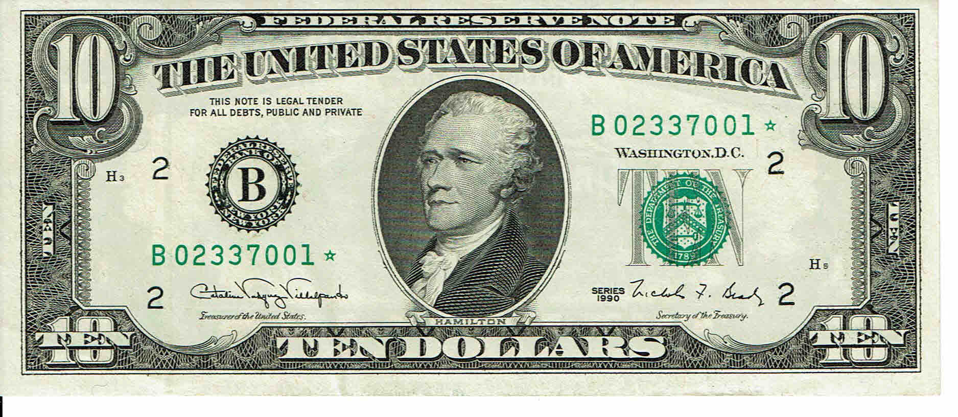 100-Consecutive-$10-Usd-Mint-Condition-With-Star-1990-Series-B