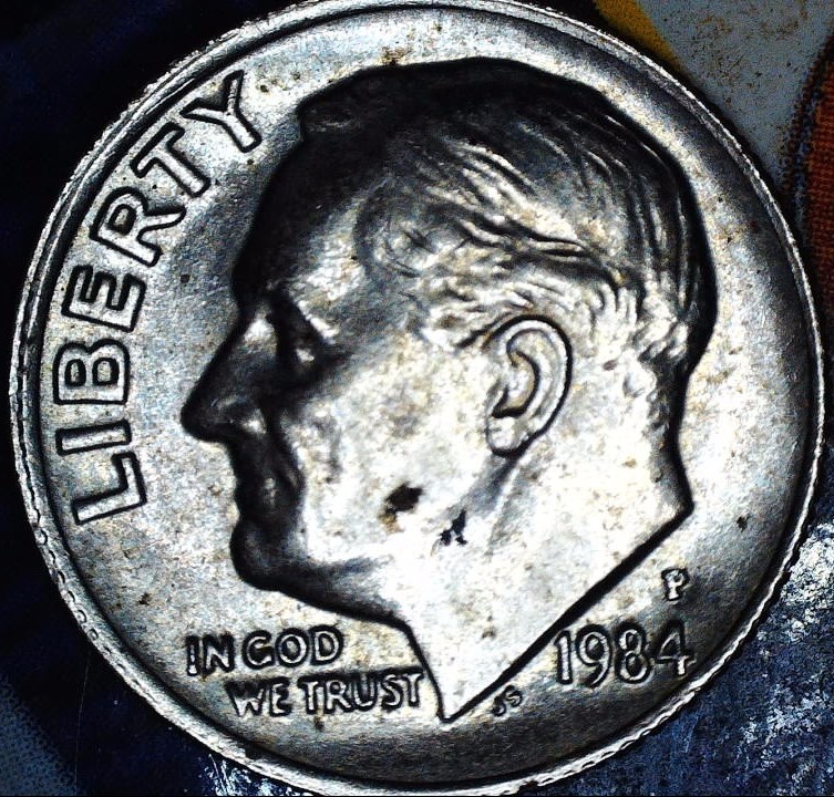 1984-P-Dime-With-Odd-Crimping-Around-Obverse-Rim
