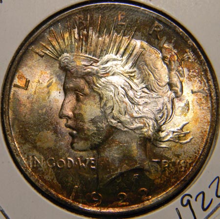 Toned-1922-Peace-Dollars