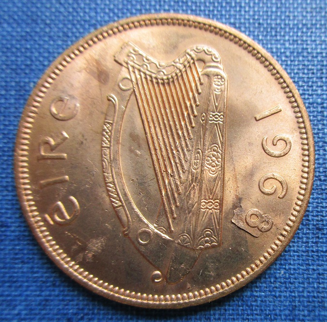 Ireland-1968-Penny-Lamination-Error?