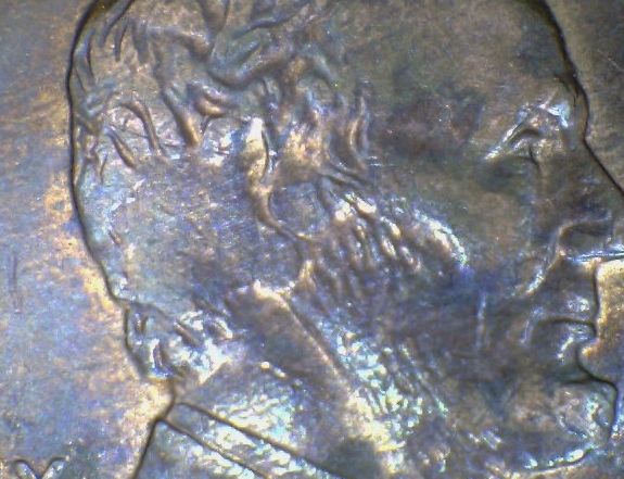 1997-Lincoln-Cent-Missing-Letters-/-Patch-In-Head?