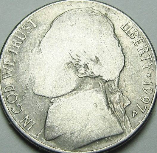 1997-D-Jefferson-Nickel---Heavy-Greaser-?