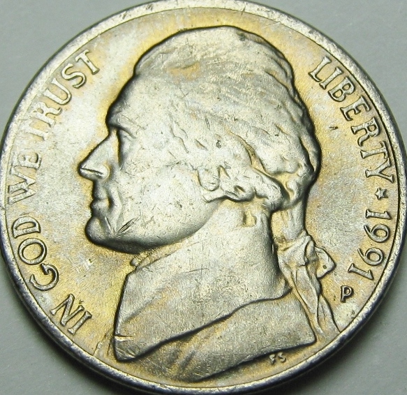 1991-P-Jefferson-Nickel---Improperly-Annealed-?