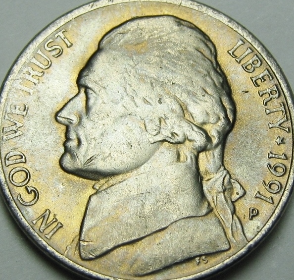 1991-P-Jefferson-Nickel---Improperly-Annealed-?