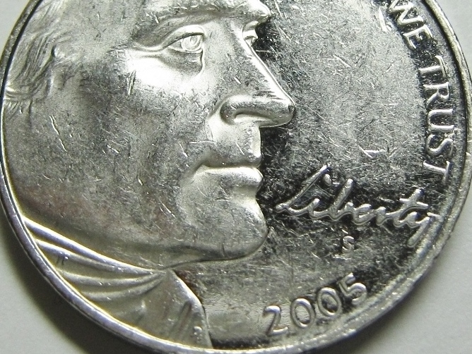 2005-S-Jefferson-Nickel-Proof---Found-In-A-Roll....