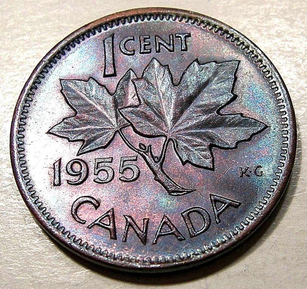 1955-Cent---Turquoise-Folder-Coin-W/Crack