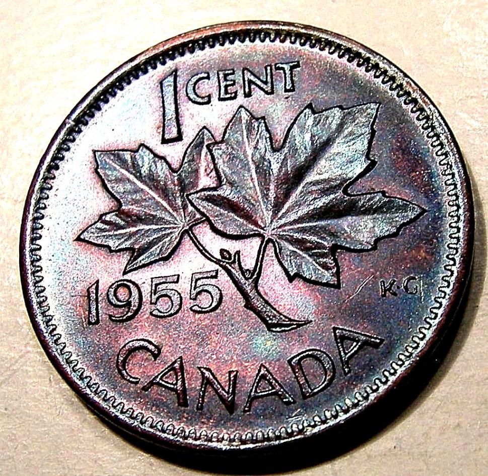 1955-Cent---Turquoise-Folder-Coin-W/Crack