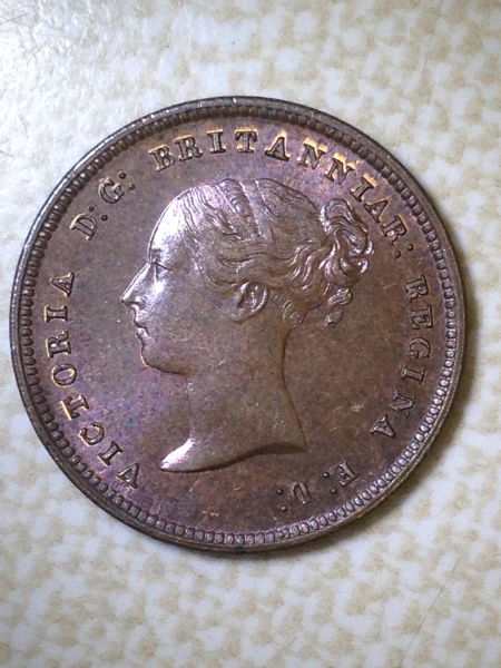 Perfect-1847-Half-Farthing-With-Beautiful-Toning