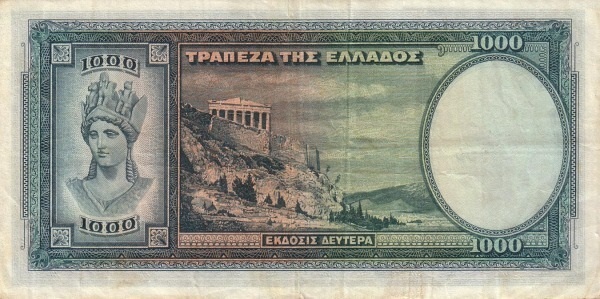 Greece-1000-Drachmai-1939-Banknote