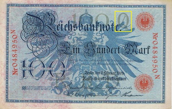 German-Reichsbanknote-Underprint-Letters