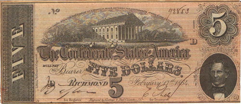 Confederate-States-Of-America-5-Dollars-And-Repro.