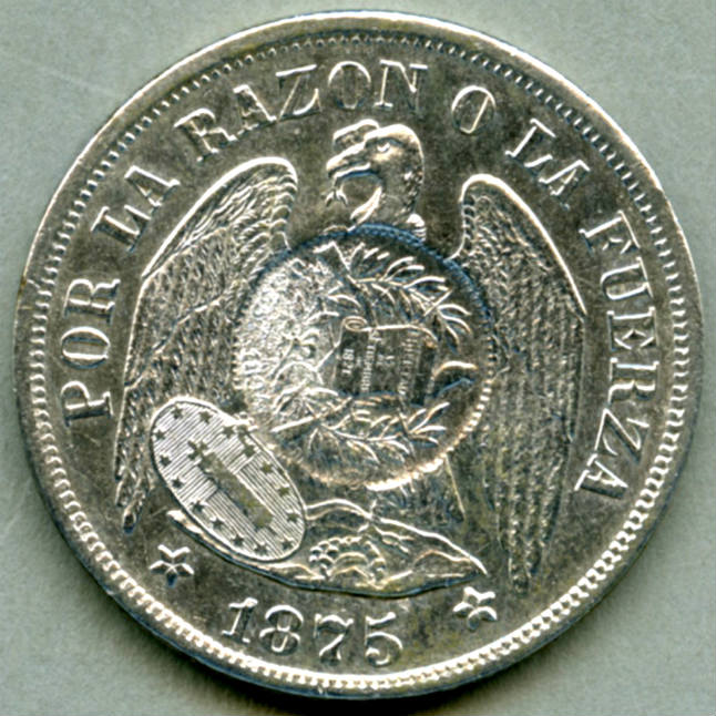 1894-Guat-Peso-C/S-On-1875-Chile-Peso