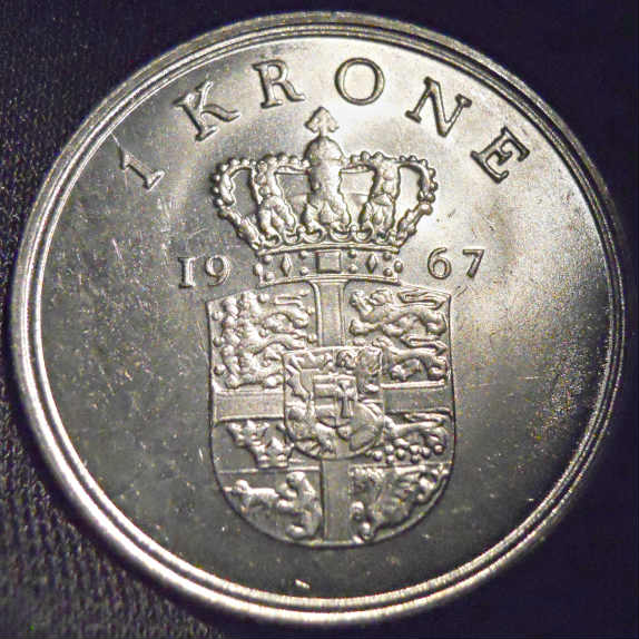 1967-Denmark-1-Krone,-DDO-Or-Worn-Die-Doubling?