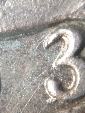 1903-B-British-Trade-Dollar--Tripled-Punched-3-Over-2