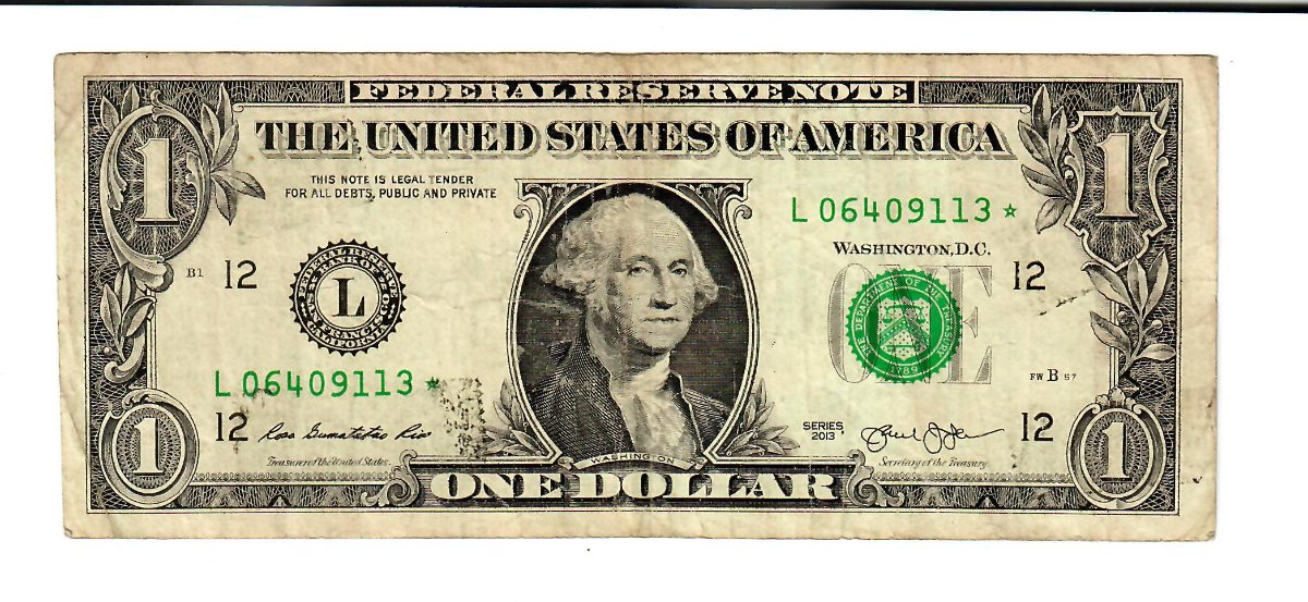 Dollar-Bill-With-A-Ink-Transfer-Smear