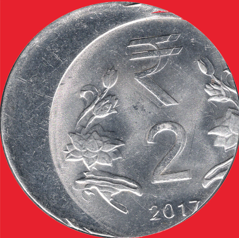 2017-2-Rupees-India,-Hyderabad-Mint?-Off-Center-Strike-And-DDO
