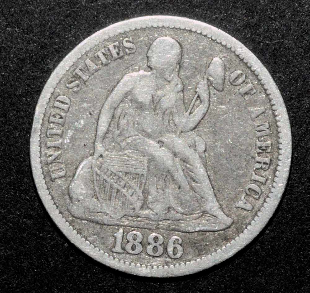 1886-Seated-Liberty-Dime-For-Grading