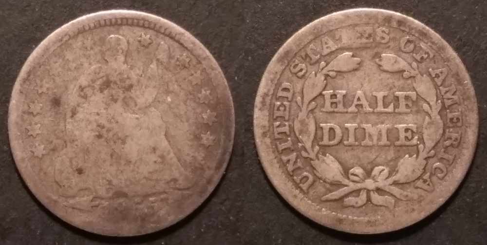 1854-Seated-Liberty-Dime-And-1855-Half-Dime-For-Grading