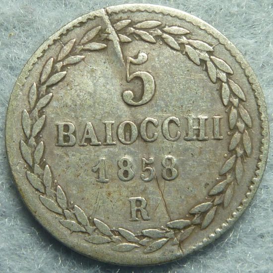Cracked-Planchet?-1858-5-Baiocchi