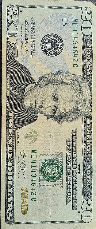 2013-$20-Note-With-A-Crease-On-The-Printing-On-The-Reverse-Side