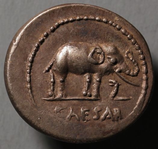 Julius-Caesar,-Elephant-Denarius