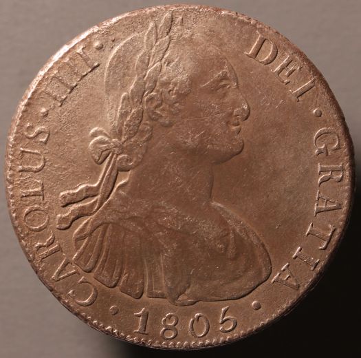 1805-Eight-Reales,-Class-2-Counterfeit