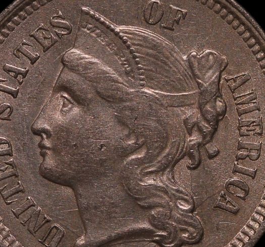 1869-Three-Cent-W/-Clash