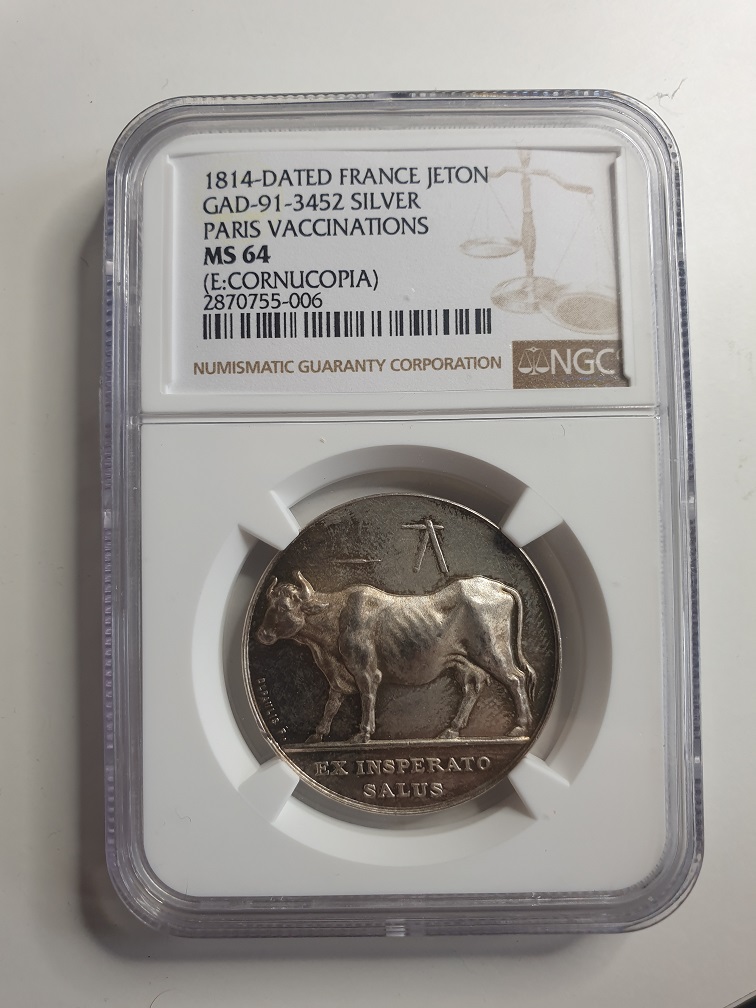 1814-France-Jeton-Silver-Paris-Vaccinations