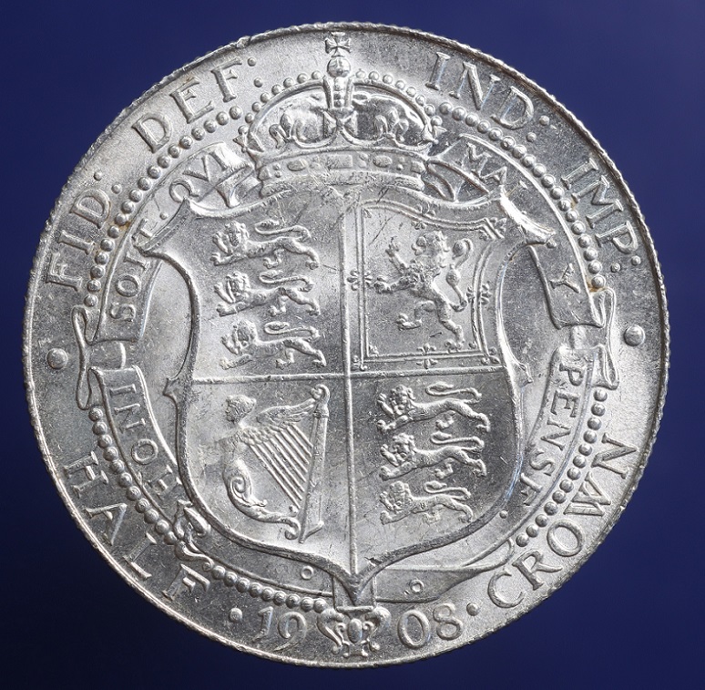 Stunning-1908-Edward-VII-Half-Crown-Grade