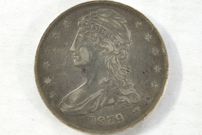 1839-Bust-Half-W/-Graffitti