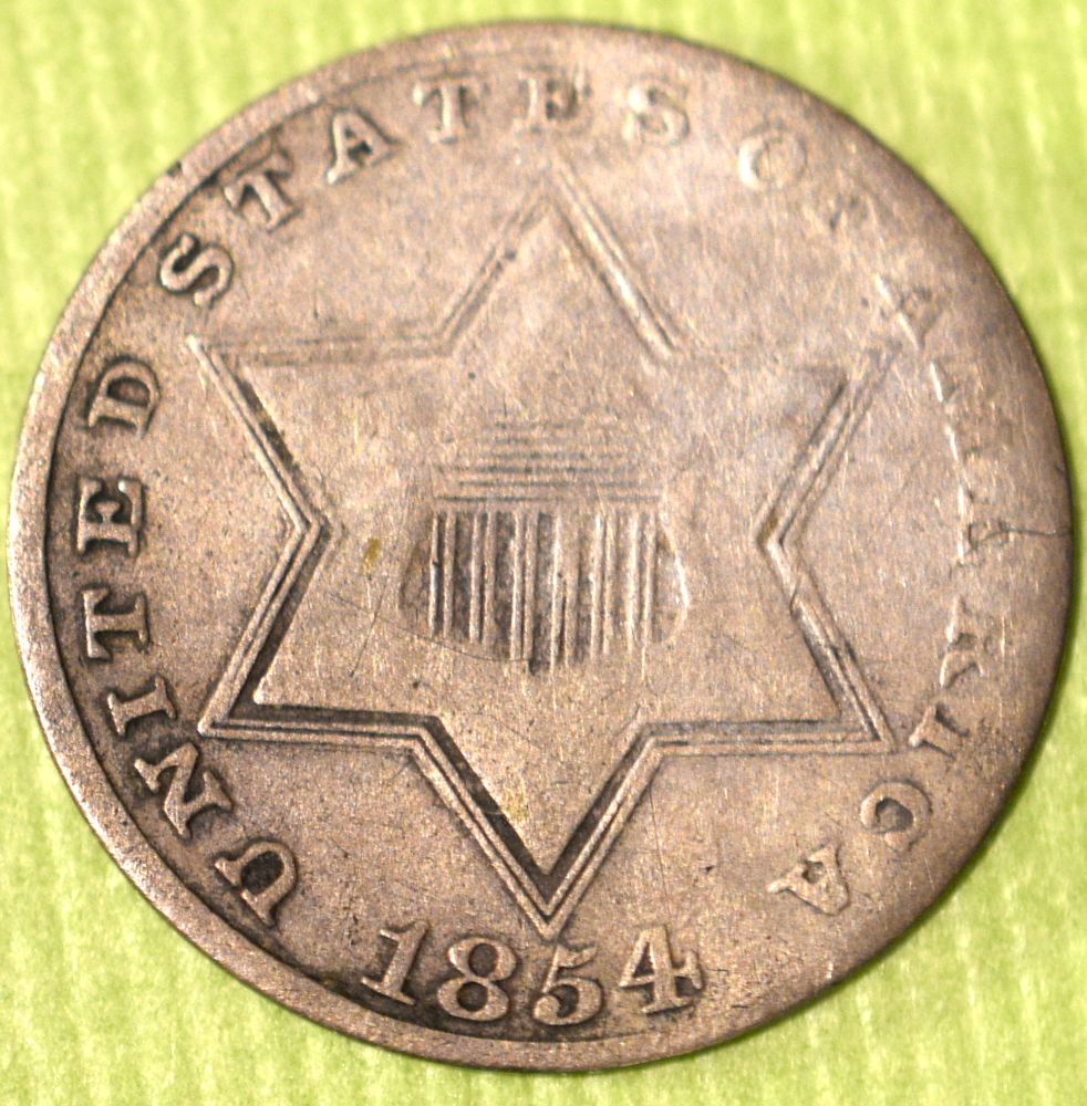1854-3-Cent-Silver,-1918-S-Standing-Liberty-Quarter,-1913-Bufflo-Nickel,-1928-Quarter-Eagle