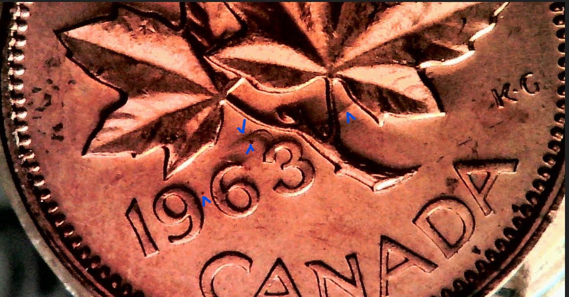 Some-1963-Pennies-~hanging-3-Examples-~dots-And-Clashes