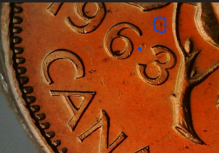 Another-1963-Penny-Variety,-6-Dot-3--+-Grease-And-Obverse-Die-Crack