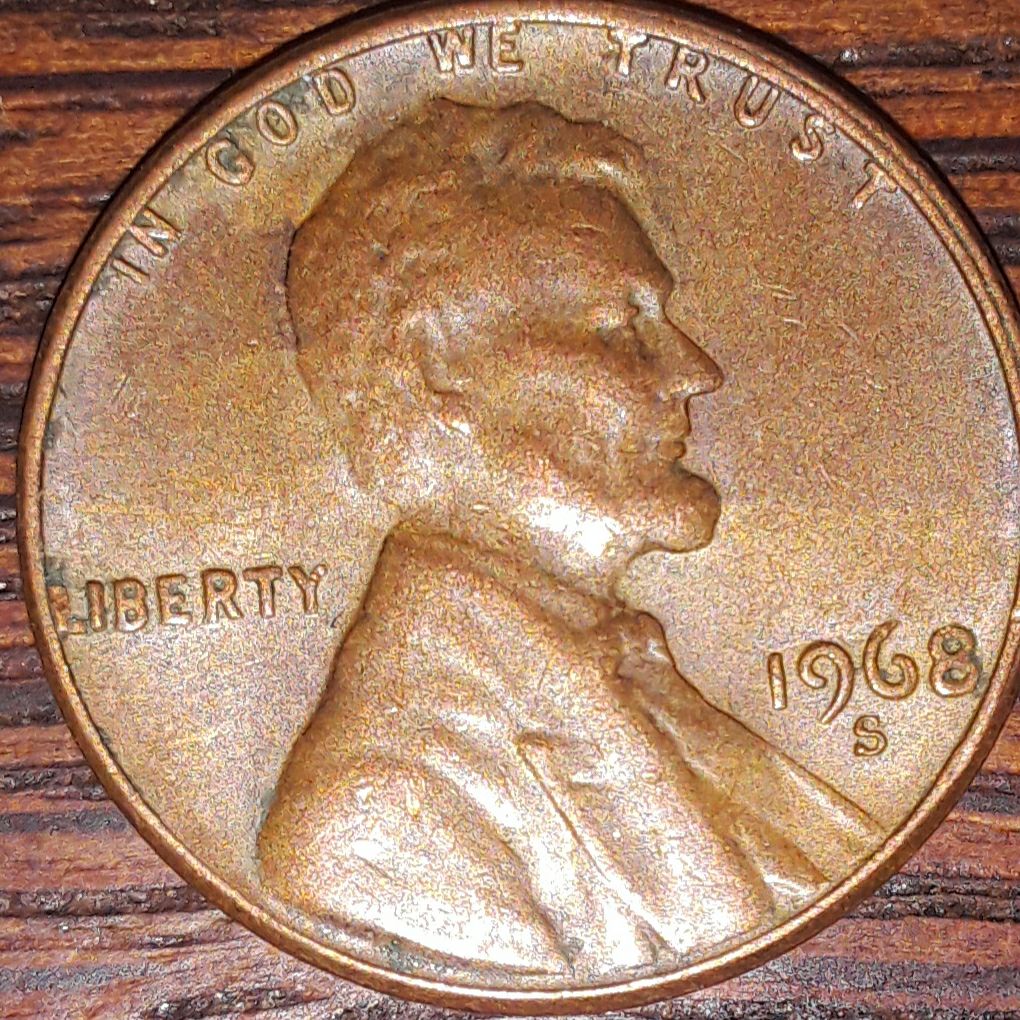 1968-S-Lincoln-Cent-With-Possible-Strike-Thru-Error