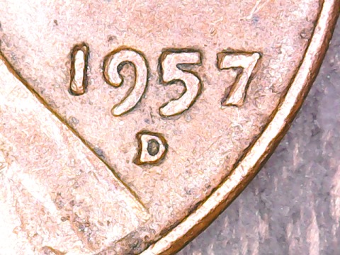 2-1957-D-Penny's-With-Filled-In-B-In-Liberty