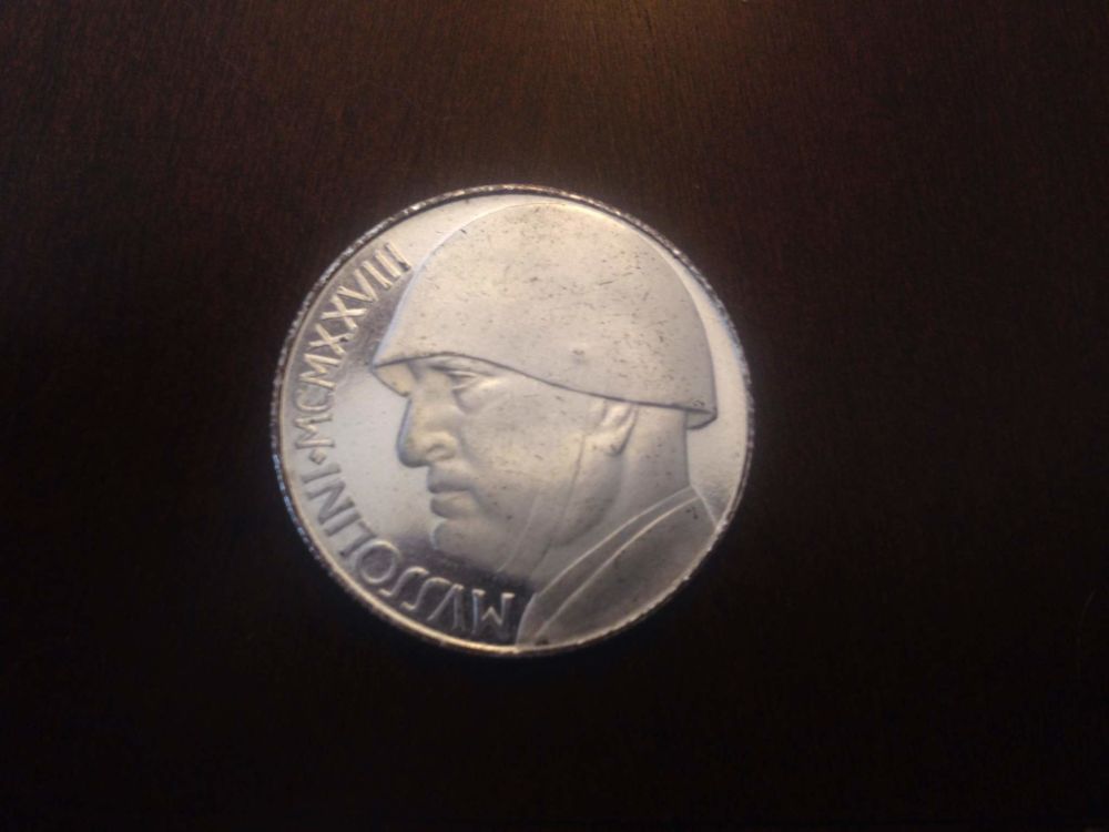 1928-Mussolini-Silver-Coin
