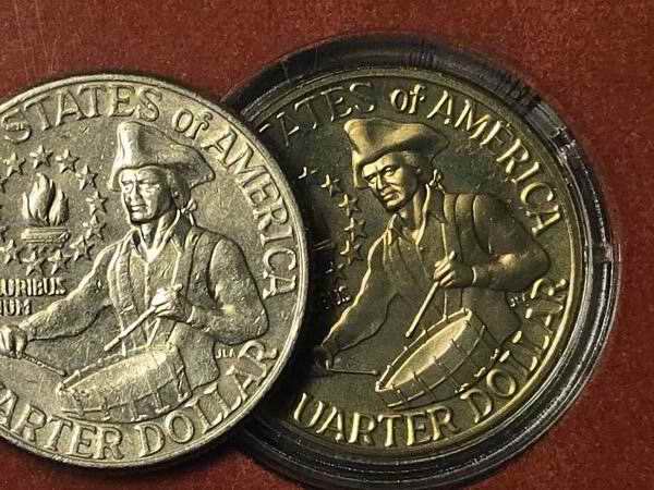 Quarter-In-1975-Proof-Set-Reverse-Side-Not-Silver-Coated