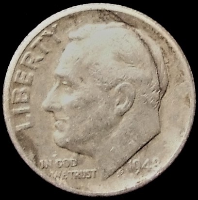 Roosevelt-With-Skullcap.-1948-Dime