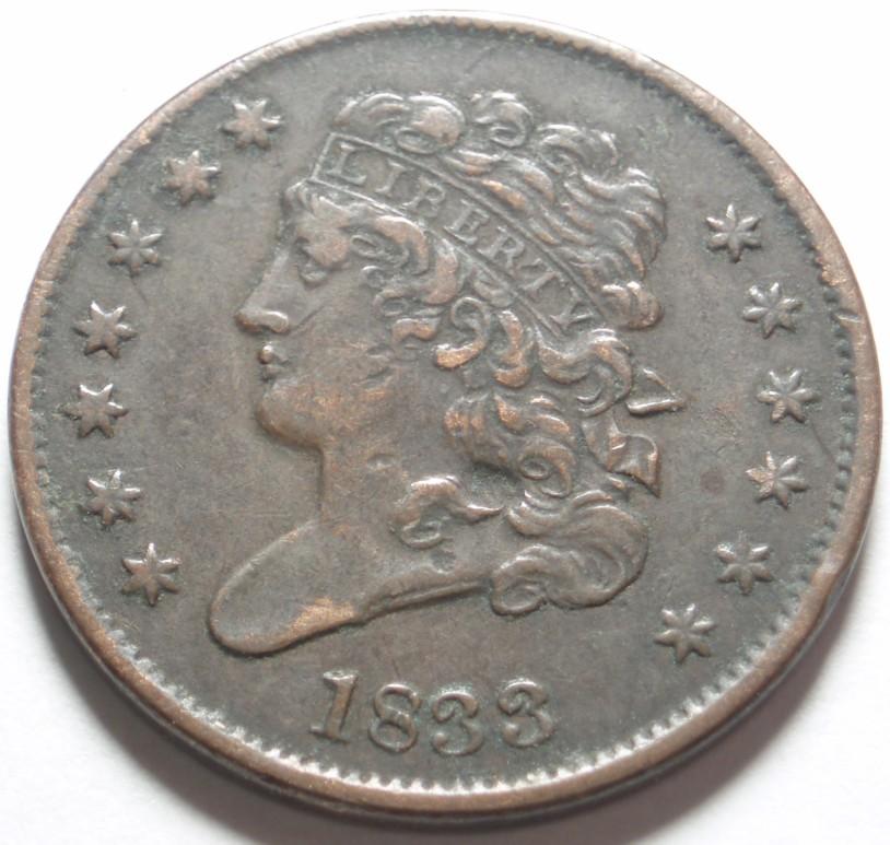 1833-Half-Cent