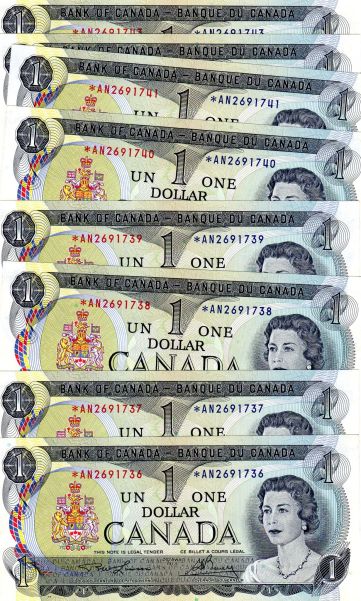 String-Of-1973-One-Dollar-Notes-With-Asterik