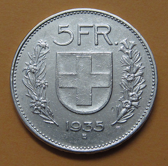 Switzerland-5-Franc-1935---Doubled-Die-Or-Similar?