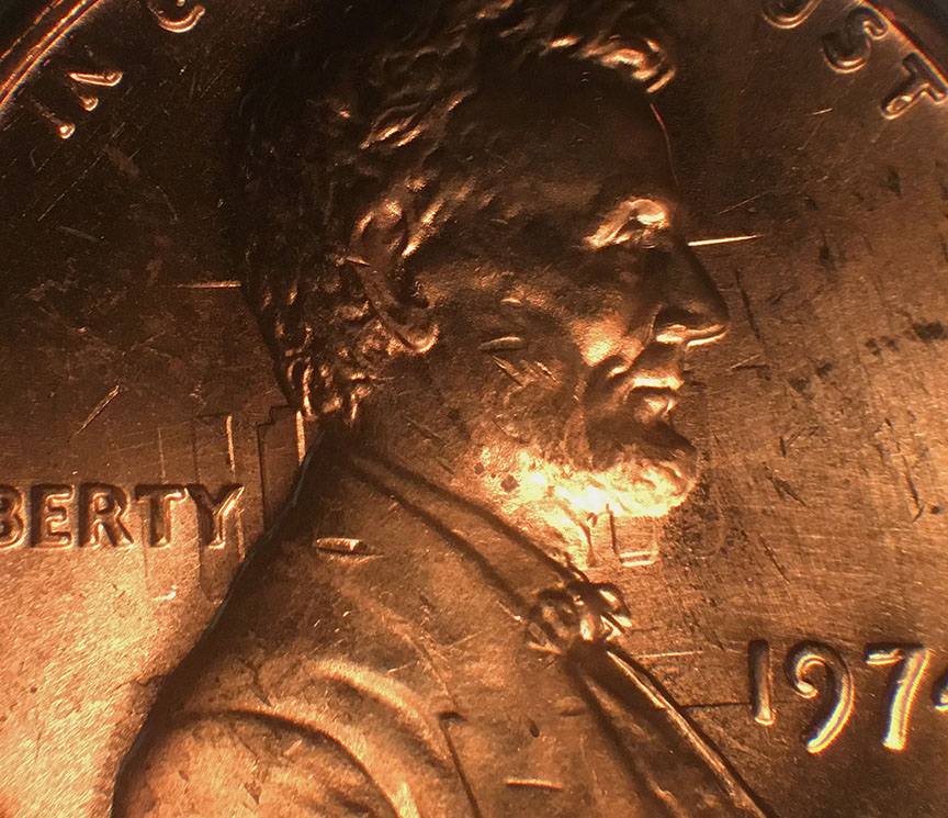 1974-Lincoln-Memorial-Cent-OBV-And-REV-Strong-Die-Clash