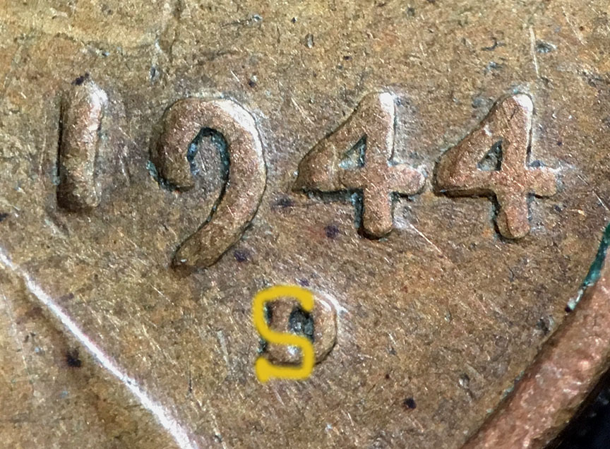1944-D/S-Lincoln-Wheat-Cent-OMM-002-From-Bag-O-Wheats