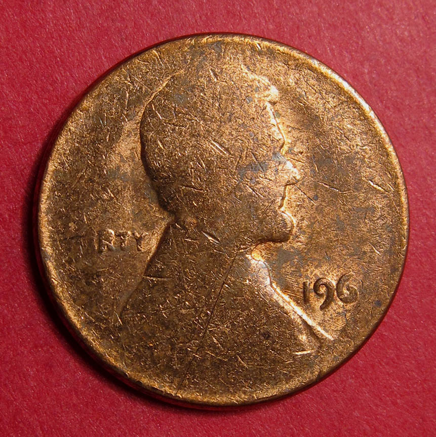 1966-Lincoln-Memorial-Cent-Struck-Through---Halloween-Monster-Coin