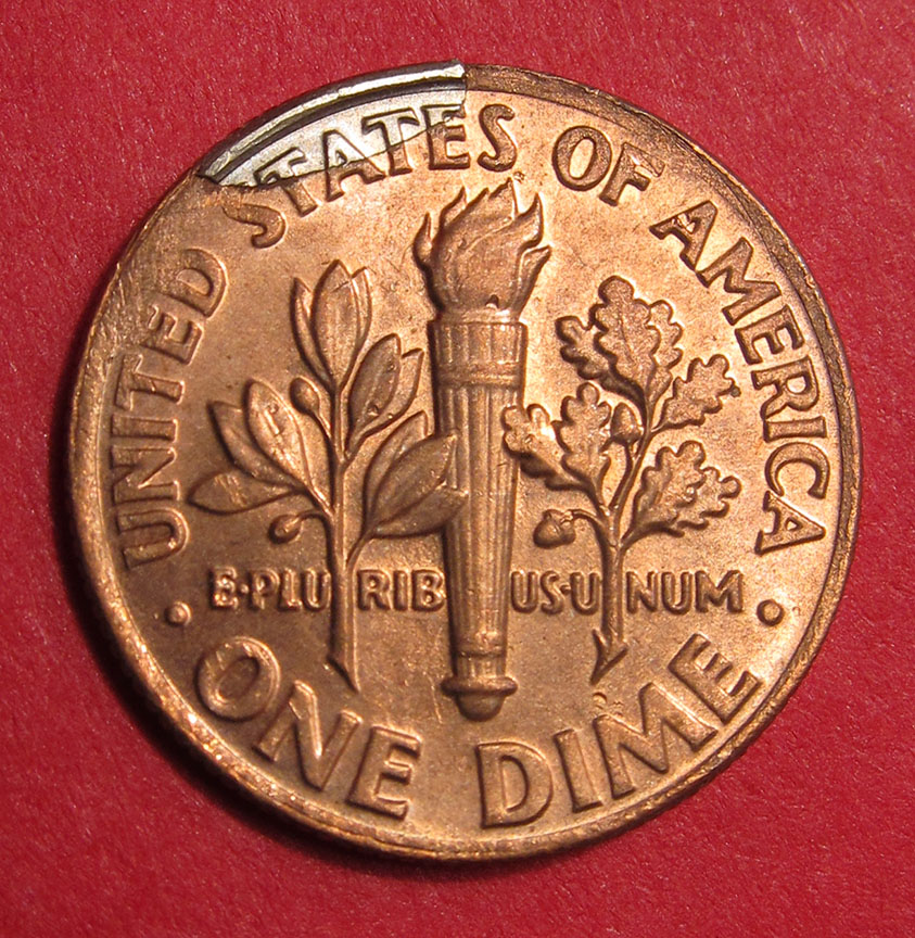 2006-P-Roosevelt-Dime-Missing-Clad-Most-Anyway-On-Reverse