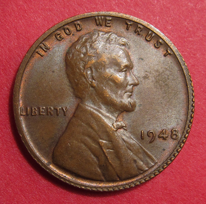 1948-Lincoln-Wheat-Cent-With-Denticles---Encased-Coin