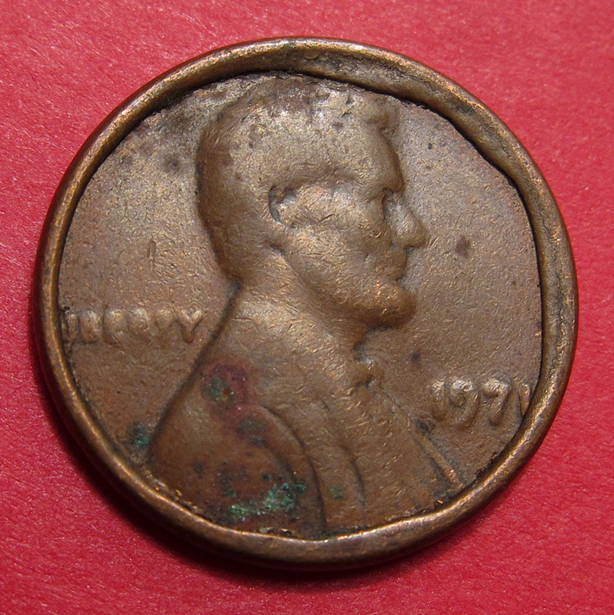 1971-Lincoln-Memorial-Cent-Nifty-Looking-Damaged-Coin