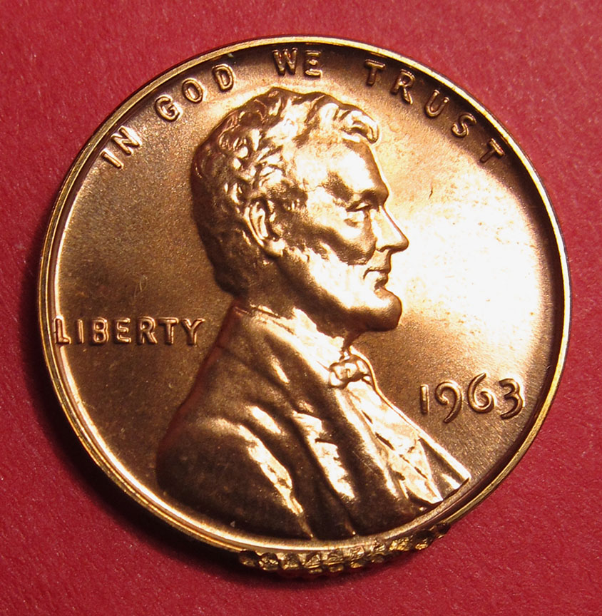1963-Lincoln-Memorial-Cent-Proof---Crimping-Machine-Damage-Verify