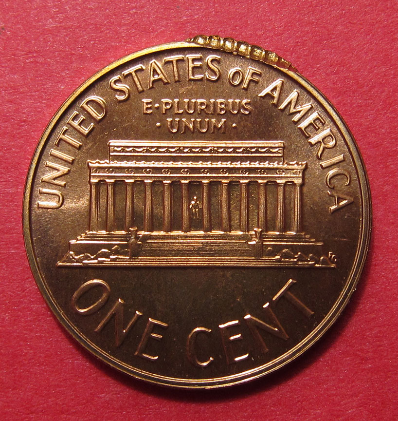 1963-Lincoln-Memorial-Cent-Proof---Crimping-Machine-Damage-Verify